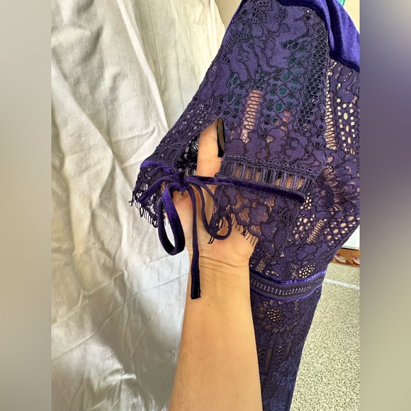 Tadashi Shoji Blue Illusion ROSINA GOWN Dress Size 14. NEW PICTURES! - Picture 6 of 16